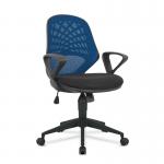 Nautilus Designs Lattice Medium Mesh Back Task Operator Office Chair With Fixed Arms Blue - BCMK116BL 47235NA