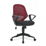 Nautilus Designs Lattice Medium Mesh Back Task Operator Office Chair With Fixed Arms Wine - BCMK116RD 47242NA