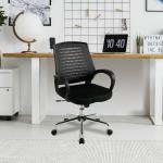 Nautilus Designs Carousel Medium Mesh Back Task Operator Office Chair With Fixed Arms Black - BCM/F1203/BK 47249NA
