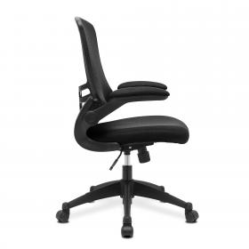 Nautilus Designs Luna Designer High Back Mesh Black Task Operator Office Chair With Folding Arms and Black Shell - BCM/L1302/BK 47277NA