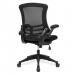 Nautilus Designs Luna Designer High Back Mesh Black Task Operator Office Chair With Folding Arms and Black Shell - BCM/L1302/BK 47277NA