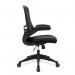 Nautilus Designs Luna Designer High Back Mesh Black Task Operator Office Chair With Folding Arms and Black Shell - BCML1302BK 47277NA