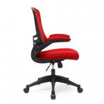 Nautilus Designs Luna Designer High Back Mesh Red Task Operator Office Chair With Folding Arms and Black Shell - BCM/L1302/RD 47284NA
