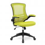 Nautilus Designs Luna Designer High Back Mesh Green Task Operator Office Chair With Folding Arms and Black Shell - BCML1302GN 47291NA