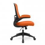 Nautilus Designs Luna Designer High Back Mesh Orange Task Operator Office Chair With Folding Arms and Black Shell - BCM/L1302/OG 47298NA