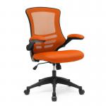 Nautilus Designs Luna Designer High Back Mesh Orange Task Operator Office Chair With Folding Arms and Black Shell - BCML1302OG 47298NA