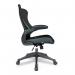 Nautilus Designs Mercury 2 High Back Mesh Executive Office Chair With AIRFLOW Fabric Seat and Folding Arms Black - BCML1304BK 47305NA