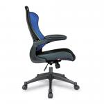 Nautilus Designs Mercury 2 High Back Mesh Executive Office Chair With AIRFLOW Fabric Seat and Folding Arms Blue - BCM/L1304/BL 47312NA