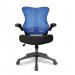 Nautilus Designs Mercury 2 High Back Mesh Executive Office Chair With AIRFLOW Fabric Seat and Folding Arms Blue - BCM/L1304/BL 47312NA