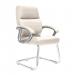 Nautilus Designs Greenwich High Back Leather Effect Executive Visitor Chair With Contoured Design Backrest and Fixed Arms Cream - BCP/T401/CM 47354NA