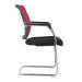 Nautilus Designs Nexus Designer Medium Back Two Tone Mesh Visitor Chair Sculptured Lumbar/Spine Support & Fixed Arms Red - BCM/K512V/RD 47375NA