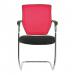 Nautilus Designs Nexus Designer Medium Back Two Tone Mesh Visitor Chair Sculptured Lumbar/Spine Support & Fixed Arms Red - BCM/K512V/RD 47375NA