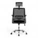 Nautilus Designs Alpha High Back Mesh Operator Office Chair with Headrest and Height Adjustable Arms Black - BCMF816BK 47382NA