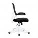 Nautilus Designs Luna Designer High Back Mesh Black Task Operator Office Chair With Folding Arms and White Shell - BCML1302WH-BK 47424NA