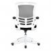 Nautilus Designs Luna Designer High Back Mesh Black Task Operator Office Chair With Folding Arms and White Shell - BCML1302WH-BK 47424NA