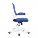 Nautilus Designs Luna Designer High Back Mesh Blue Task Operator Office Chair With Folding Arms and White Shell - BCML1302WH-BL 47431NA