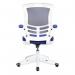 Nautilus Designs Luna Designer High Back Mesh Blue Task Operator Office Chair With Folding Arms and White Shell - BCML1302WH-BL 47431NA