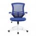 Nautilus Designs Luna Designer High Back Mesh Blue Task Operator Office Chair With Folding Arms and White Shell - BCML1302WH-BL 47431NA