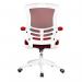 Nautilus Designs Luna Designer High Back Mesh Red Task Operator Office Chair With Folding Arms and White Shell - BCML1302WH-RD 47438NA