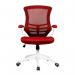 Nautilus Designs Luna Designer High Back Mesh Red Task Operator Office Chair With Folding Arms and White Shell - BCML1302WH-RD 47438NA