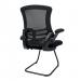 Nautilus Designs Luna Designer High Back Mesh Black Cantilever Visitor Chair With Folding Arms and Black Shell/Frame - BCM/L1302V/BK 47445NA