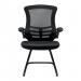 Nautilus Designs Luna Designer High Back Mesh Black Cantilever Visitor Chair With Folding Arms and Black Shell/Frame - BCM/L1302V/BK 47445NA