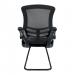 Nautilus Designs Luna Designer High Back Mesh Black Cantilever Visitor Chair With Folding Arms and Black Shell/Frame - BCM/L1302V/BK 47445NA