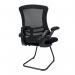 Nautilus Designs Luna Designer High Back Mesh Black Cantilever Visitor Chair With Folding Arms and Black ShellFrame - BCML1302VBK 47445NA