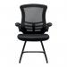 Nautilus Designs Luna Designer High Back Mesh Black Cantilever Visitor Chair With Folding Arms and Black ShellFrame - BCML1302VBK 47445NA