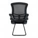 Nautilus Designs Luna Designer High Back Mesh Black Cantilever Visitor Chair With Folding Arms and Black ShellFrame - BCML1302VBK 47445NA