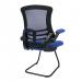 Nautilus Designs Luna Designer High Back Mesh Blue Cantilever Visitor Chair With Folding Arms and Black Shell/Frame - BCM/L1302V/BL 47452NA