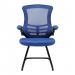 Nautilus Designs Luna Designer High Back Mesh Blue Cantilever Visitor Chair With Folding Arms and Black Shell/Frame - BCM/L1302V/BL 47452NA