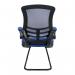 Nautilus Designs Luna Designer High Back Mesh Blue Cantilever Visitor Chair With Folding Arms and Black ShellFrame - BCML1302VBL 47452NA