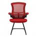 Nautilus Designs Luna Designer High Back Mesh Red Cantilever Visitor Chair With Folding Arms and Black Shell/Frame - BCM/L1302V/RD 47459NA