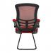 Nautilus Designs Luna Designer High Back Mesh Red Cantilever Visitor Chair With Folding Arms and Black Shell/Frame - BCM/L1302V/RD 47459NA