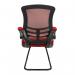 Nautilus Designs Luna Designer High Back Mesh Red Cantilever Visitor Chair With Folding Arms and Black ShellFrame - BCML1302VRD 47459NA