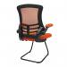 Nautilus Designs Luna Designer High Back Mesh Orange Cantilever Visitor Chair With Folding Arms and Black ShellFrame - BCML1302VOG 47466NA