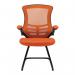 Nautilus Designs Luna Designer High Back Mesh Orange Cantilever Visitor Chair With Folding Arms and Black ShellFrame - BCML1302VOG 47466NA