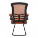 Nautilus Designs Luna Designer High Back Mesh Orange Cantilever Visitor Chair With Folding Arms and Black ShellFrame - BCML1302VOG 47466NA