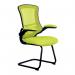 Nautilus Designs Luna Designer High Back Mesh Green Cantilever Visitor Chair With Folding Arms and Black ShellFrame - BCML1302VGN 47473NA