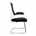 Nautilus Designs Luna Designer High Back Mesh Black Cantilever Visitor Chair With Folding Arms and White Shell/Chrome Frame - BCM/L1302V/WHBK 47480NA