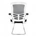 Nautilus Designs Luna Designer High Back Mesh Black Cantilever Visitor Chair With Folding Arms and White Shell/Chrome Frame - BCM/L1302V/WHBK 47480NA