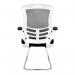 Nautilus Designs Luna Designer High Back Mesh Black Cantilever Visitor Chair With Folding Arms and White ShellChrome Frame - BCML1302VWHBK 47480NA