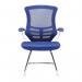 Nautilus Designs Luna Designer High Back Mesh Blue Cantilever Visitor Chair With Folding Arms and White ShellChrome Frame - BCML1302VWHBL 47487NA