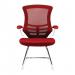 Nautilus Designs Luna Designer High Back Mesh Red Cantilever Visitor Chair With Folding Arms and White Shell/Chrome Frame - BCM/L1302V/WHRD 47494NA