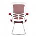 Nautilus Designs Luna Designer High Back Mesh Red Cantilever Visitor Chair With Folding Arms and White Shell/Chrome Frame - BCM/L1302V/WHRD 47494NA