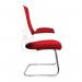 Nautilus Designs Luna Designer High Back Mesh Red Cantilever Visitor Chair With Folding Arms and White ShellChrome Frame - BCML1302VWHRD 47494NA