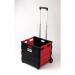 Slingsby Folding Box Trolley with Telescopic Handle 35Kg Capacity W380 x D430 x H410 (Open) BlackRed - 418972 47508SL