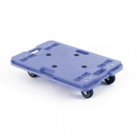 Slingsby Silentmaster Interconnecting Plastic Dolly With Integral Handle Stackable 150Kg Capacity L600 x W400 x H120mm Blue - 360660 47529SL