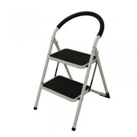 Slingsby Folding 2 Tread Step Ladder 150Kg Capacity (Height to Top Step 490mm) White - 359293 47578SL